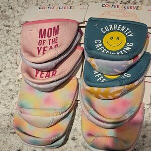 NEW! Colorful Coffee Sleeves Set EIGHT 2 PACKS! 16 TOTAL!